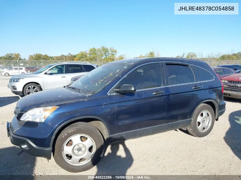 2008 Honda Cr-V Lx VIN: JHLRE48378C054858 Lot: 40522286