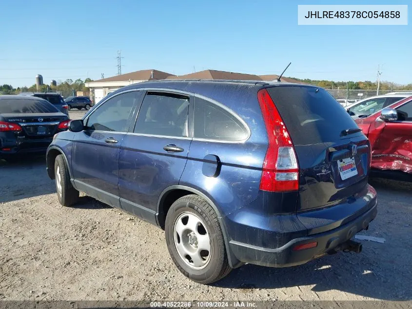 2008 Honda Cr-V Lx VIN: JHLRE48378C054858 Lot: 40522286