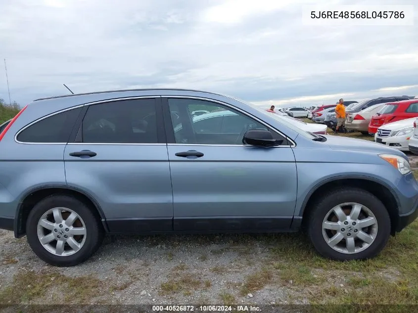 2008 Honda Cr-V Ex VIN: 5J6RE48568L045786 Lot: 40526872