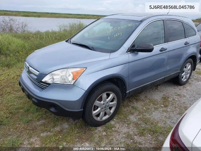 2008 Honda Cr-V Ex VIN: 5J6RE48568L045786 Lot: 40526872