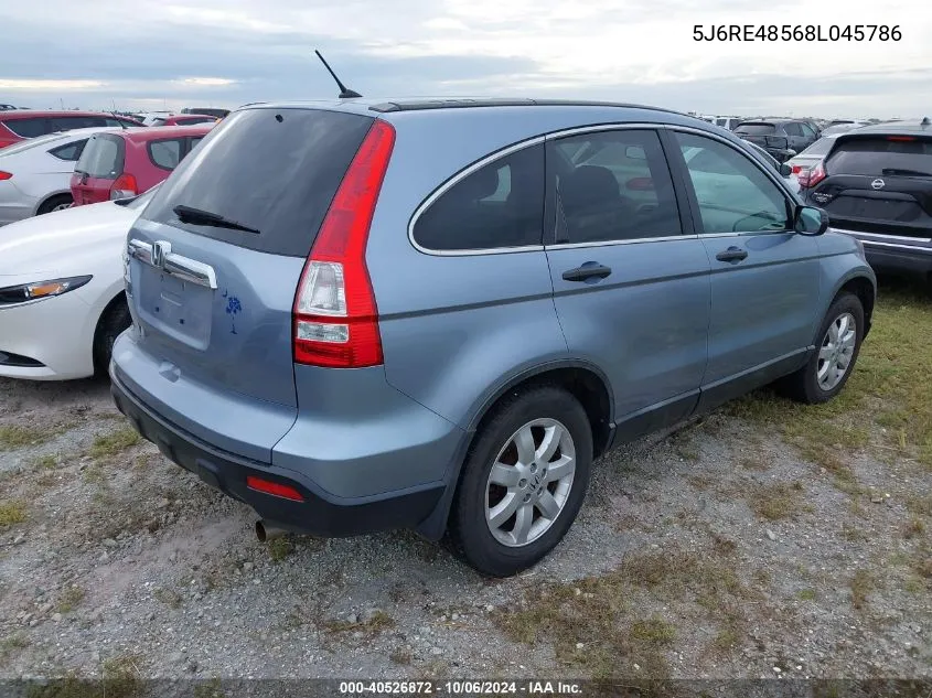 2008 Honda Cr-V Ex VIN: 5J6RE48568L045786 Lot: 40526872