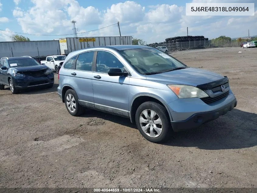 2008 Honda Cr-V Lx VIN: 5J6RE48318L049064 Lot: 40544859