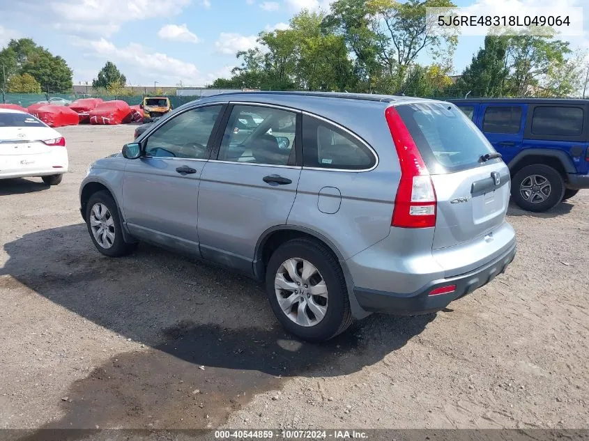 2008 Honda Cr-V Lx VIN: 5J6RE48318L049064 Lot: 40544859