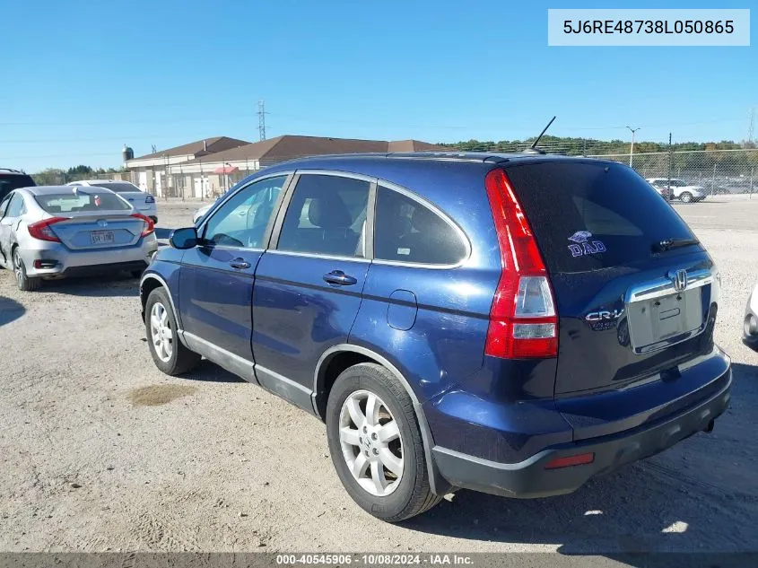 2008 Honda Cr-V Ex-L VIN: 5J6RE48738L050865 Lot: 40545906