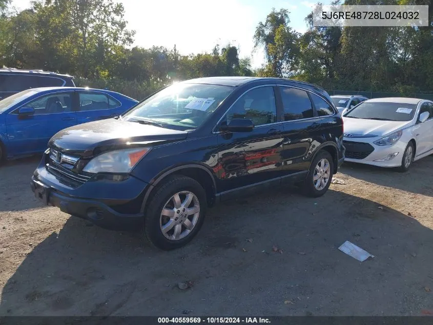 5J6RE48728L024032 2008 Honda Cr-V Ex-L