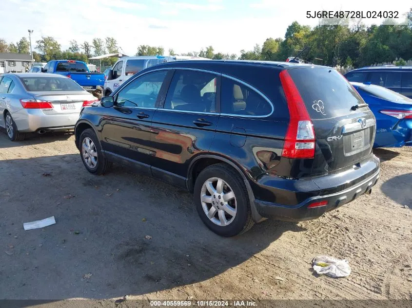 5J6RE48728L024032 2008 Honda Cr-V Ex-L