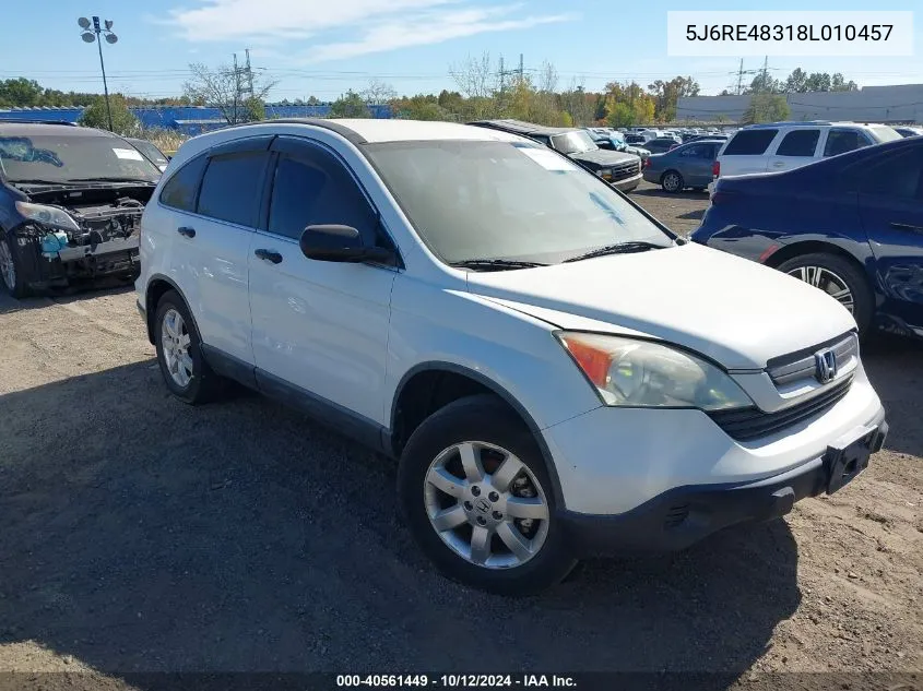 2008 Honda Cr-V Lx VIN: 5J6RE48318L010457 Lot: 40561449