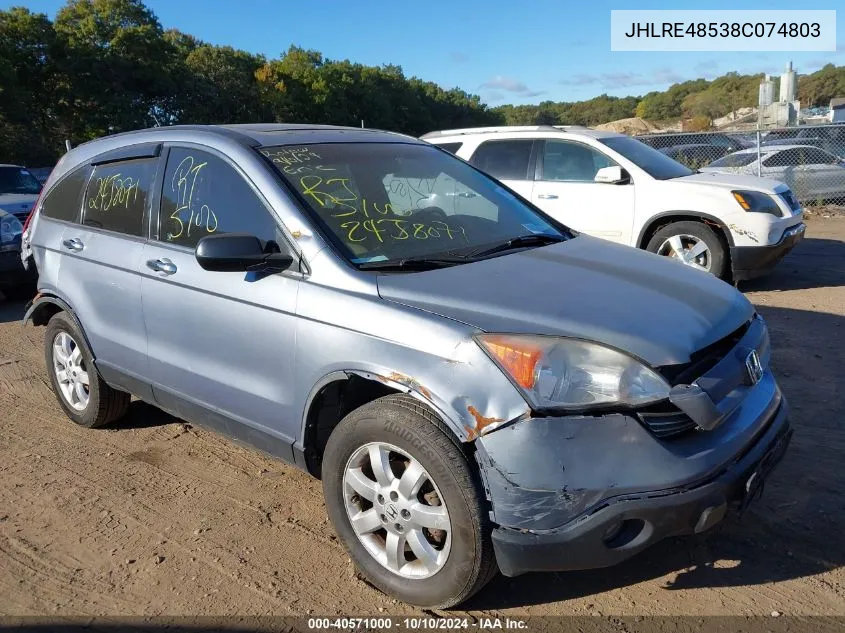 2008 Honda Cr-V Ex VIN: JHLRE48538C074803 Lot: 40571000