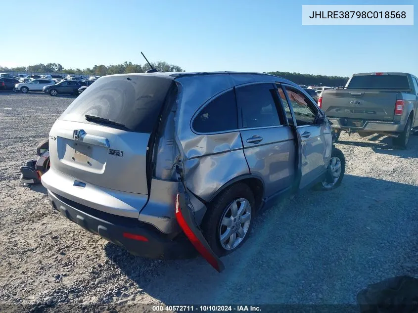 2008 Honda Cr-V Ex-L VIN: JHLRE38798C018568 Lot: 40572711