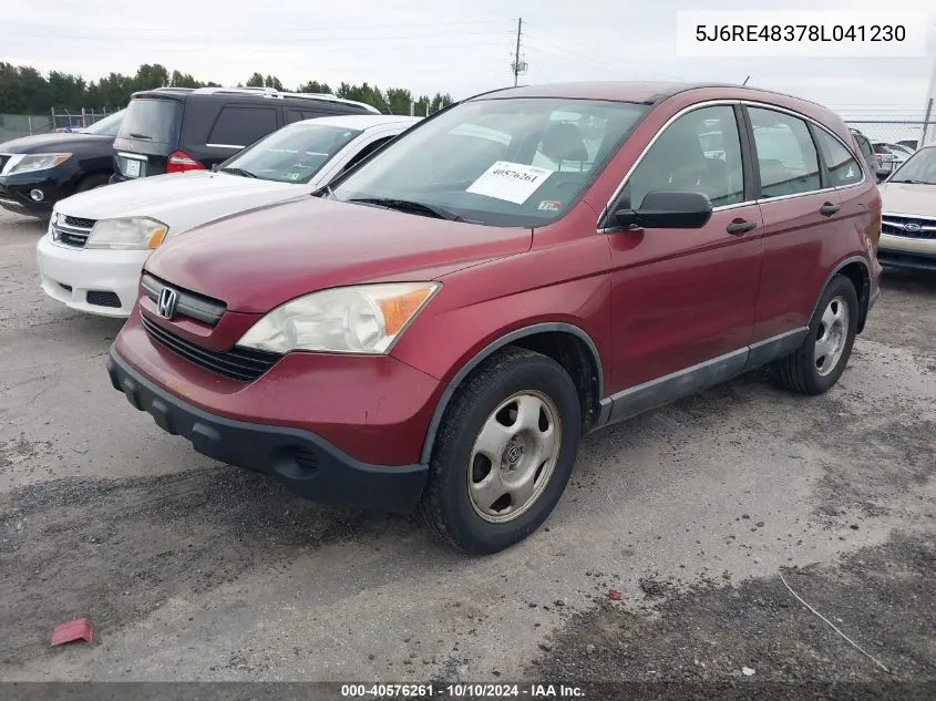 5J6RE48378L041230 2008 Honda Cr-V Lx