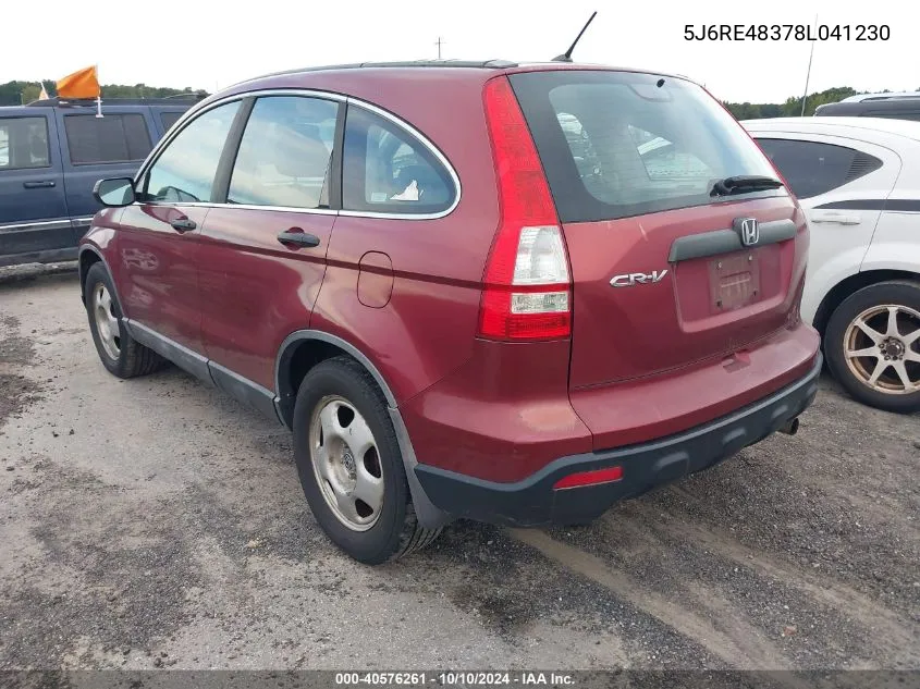 5J6RE48378L041230 2008 Honda Cr-V Lx