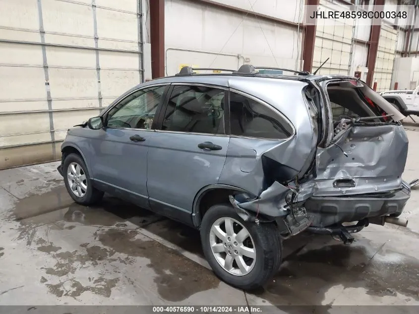 JHLRE48598C000348 2008 Honda Cr-V Ex