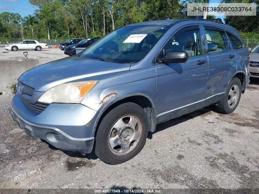 JHLRE38308C033764 2008 Honda Cr-V Lx