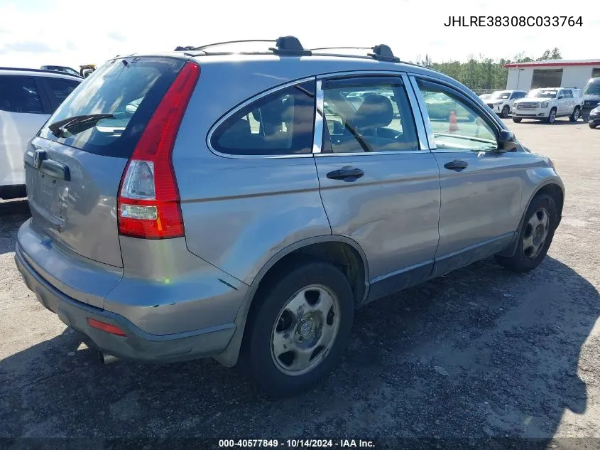 JHLRE38308C033764 2008 Honda Cr-V Lx