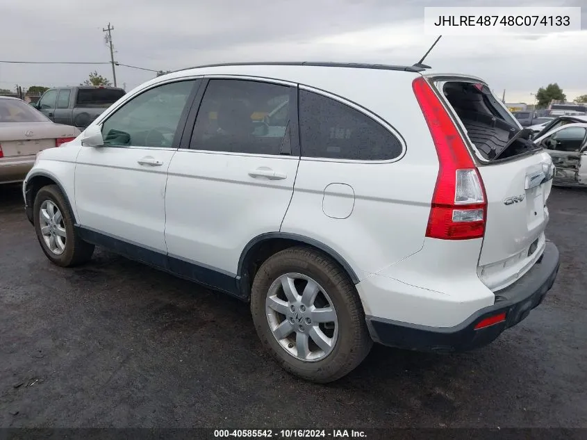 2008 Honda Cr-V Ex-L VIN: JHLRE48748C074133 Lot: 40585542