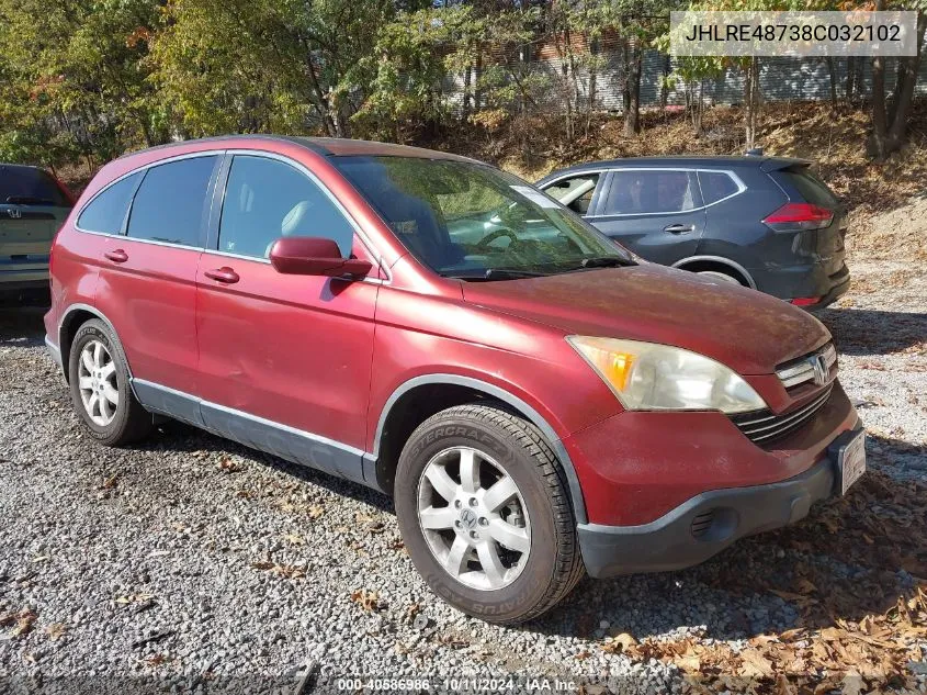 JHLRE48738C032102 2008 Honda Cr-V Ex-L