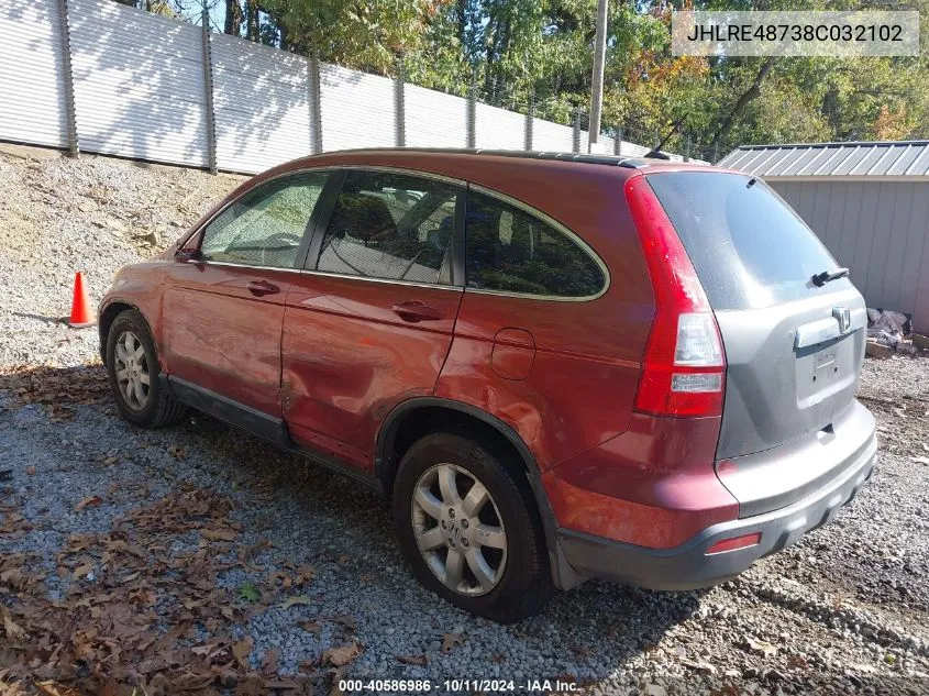 JHLRE48738C032102 2008 Honda Cr-V Ex-L