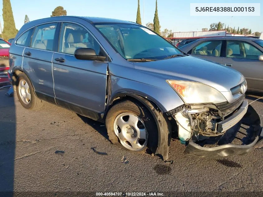 5J6RE48388L000153 2008 Honda Cr-V Lx