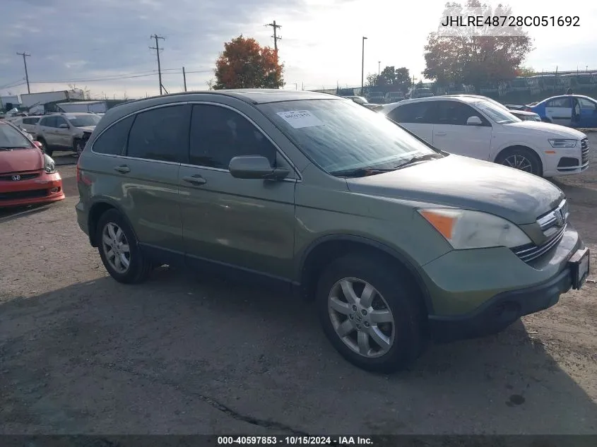 2008 Honda Cr-V Ex-L VIN: JHLRE48728C051692 Lot: 40597853