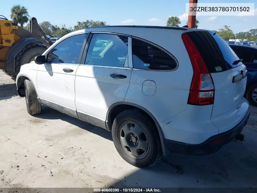 3CZRE38378G701502 2008 Honda Cr-V Lx