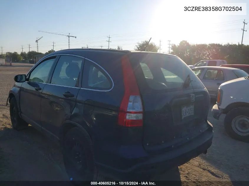 3CZRE38358G702504 2008 Honda Cr-V Lx