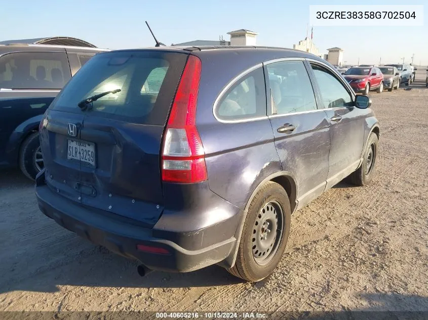 3CZRE38358G702504 2008 Honda Cr-V Lx