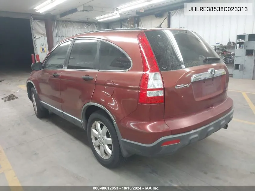 2008 Honda Cr-V Ex VIN: JHLRE38538C023313 Lot: 40612053