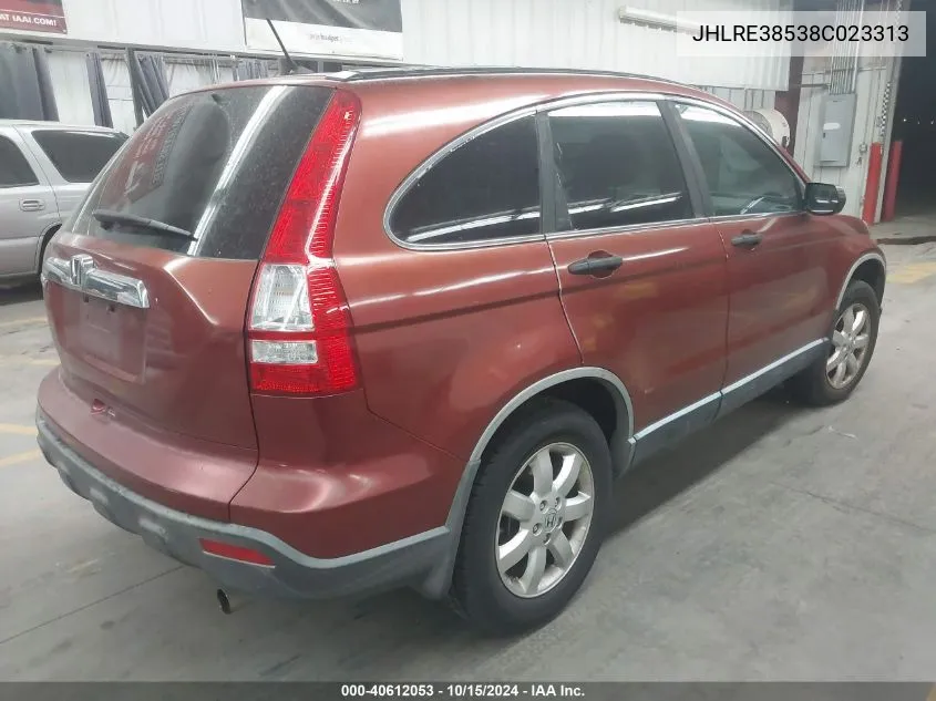 2008 Honda Cr-V Ex VIN: JHLRE38538C023313 Lot: 40612053