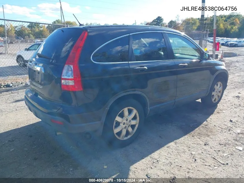 JHLRE48538C064756 2008 Honda Cr-V Ex