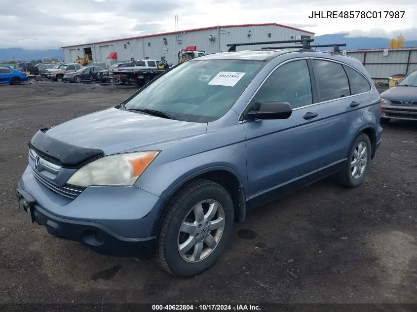 JHLRE48578C017987 2008 Honda Cr-V Ex