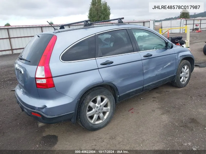 JHLRE48578C017987 2008 Honda Cr-V Ex