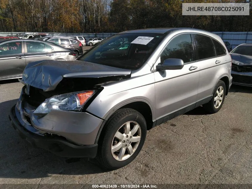 2008 Honda Cr-V Ex-L VIN: JHLRE48708C025091 Lot: 40623439