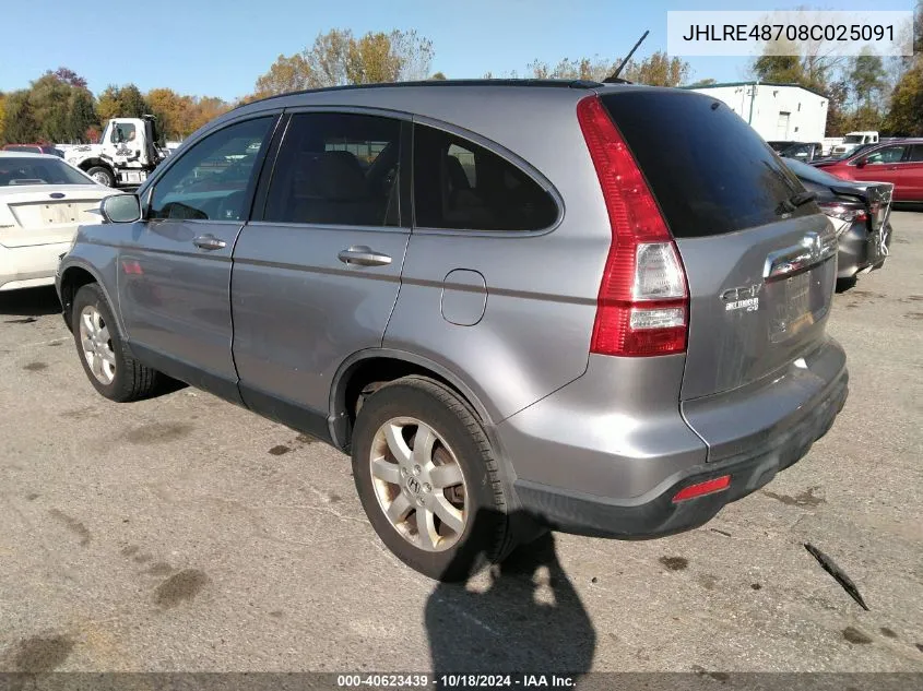 JHLRE48708C025091 2008 Honda Cr-V Ex-L