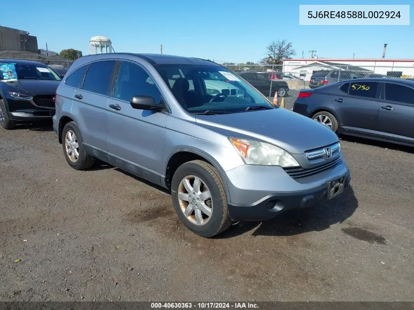 5J6RE48588L002924 2008 Honda Cr-V Ex