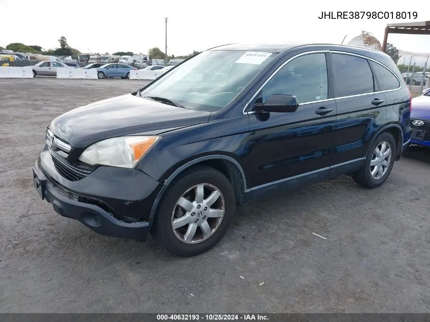 2008 Honda Cr-V Ex-L VIN: JHLRE38798C018019 Lot: 40632193