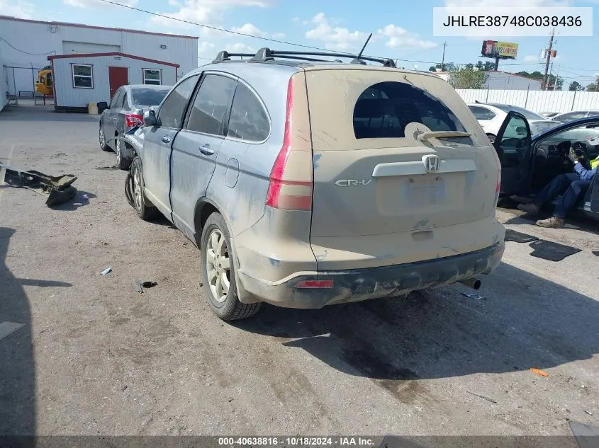 JHLRE38748C038436 2008 Honda Cr-V Ex-L