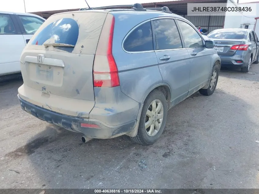 JHLRE38748C038436 2008 Honda Cr-V Ex-L