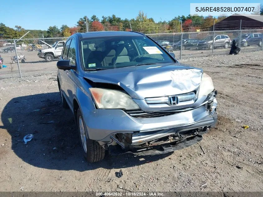 2008 Honda Cr-V Ex VIN: 5J6RE48528L007407 Lot: 40642632