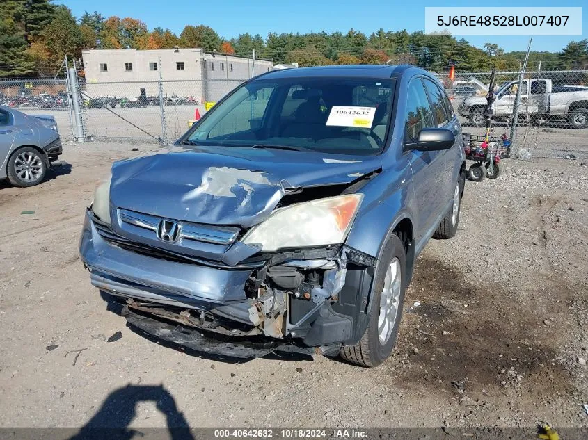 2008 Honda Cr-V Ex VIN: 5J6RE48528L007407 Lot: 40642632