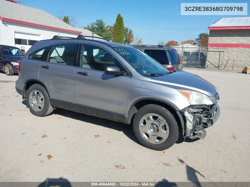 2008 Honda Cr-V Lx VIN: 3CZRE38368G709798 Lot: 40644892