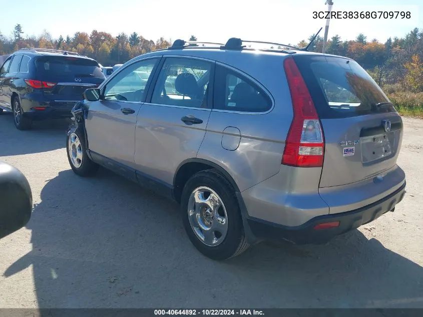 2008 Honda Cr-V Lx VIN: 3CZRE38368G709798 Lot: 40644892