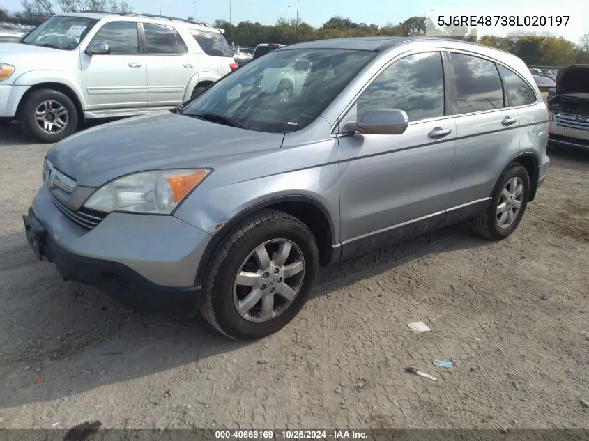 5J6RE48738L020197 2008 Honda Cr-V Ex-L