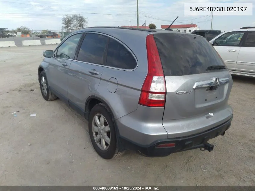 5J6RE48738L020197 2008 Honda Cr-V Ex-L