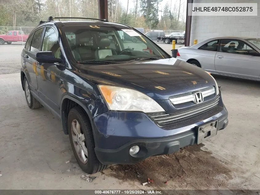 2008 Honda Cr-V Ex-L VIN: JHLRE48748C052875 Lot: 40676777