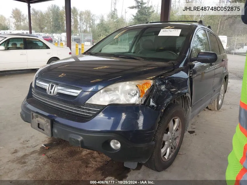 2008 Honda Cr-V Ex-L VIN: JHLRE48748C052875 Lot: 40676777