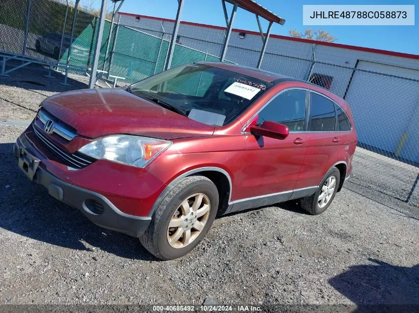 2008 Honda Cr-V Ex-L VIN: JHLRE48788C058873 Lot: 40685492