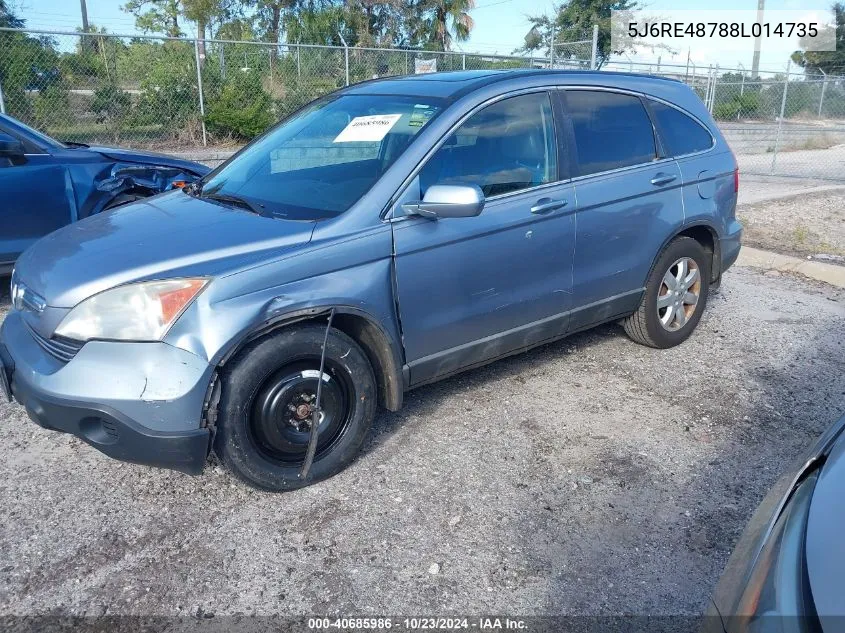 2008 Honda Cr-V Ex-L VIN: 5J6RE48788L014735 Lot: 40685986