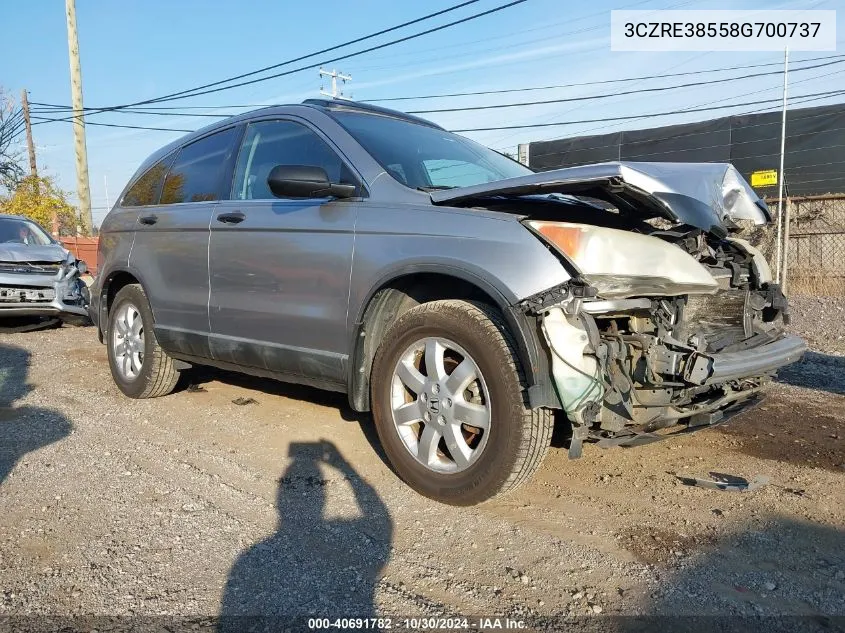 2008 Honda Cr-V Ex VIN: 3CZRE38558G700737 Lot: 40691782