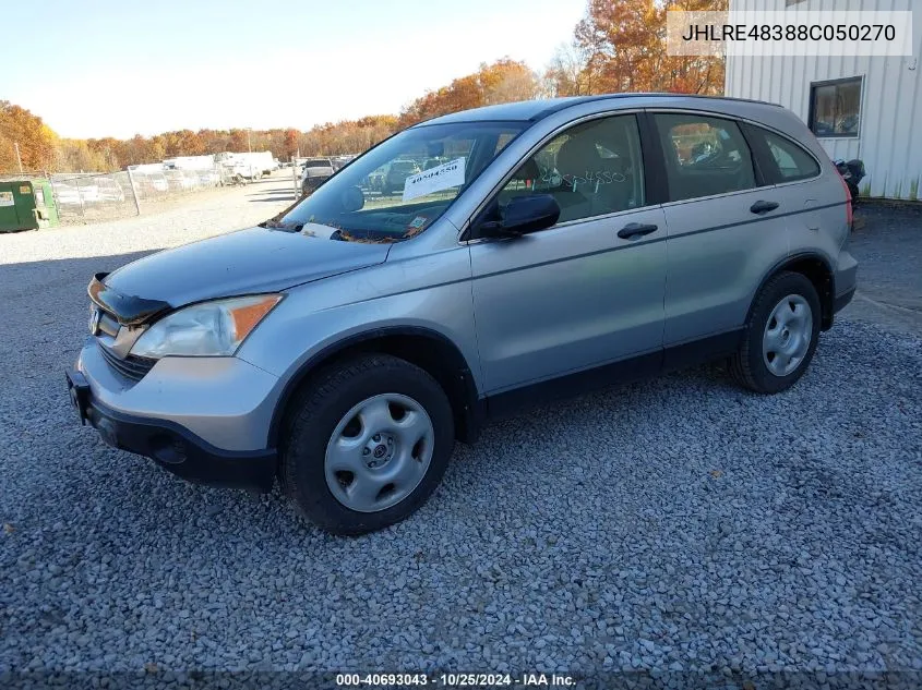 2008 Honda Cr-V Lx VIN: JHLRE48388C050270 Lot: 40693043