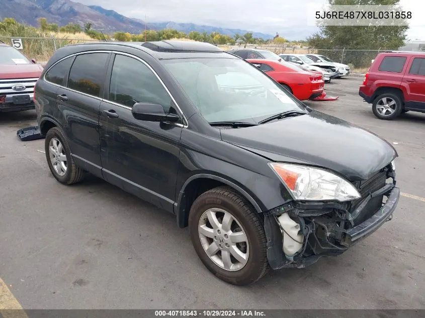 2008 Honda Cr-V Ex-L VIN: 5J6RE487X8L031858 Lot: 40718543